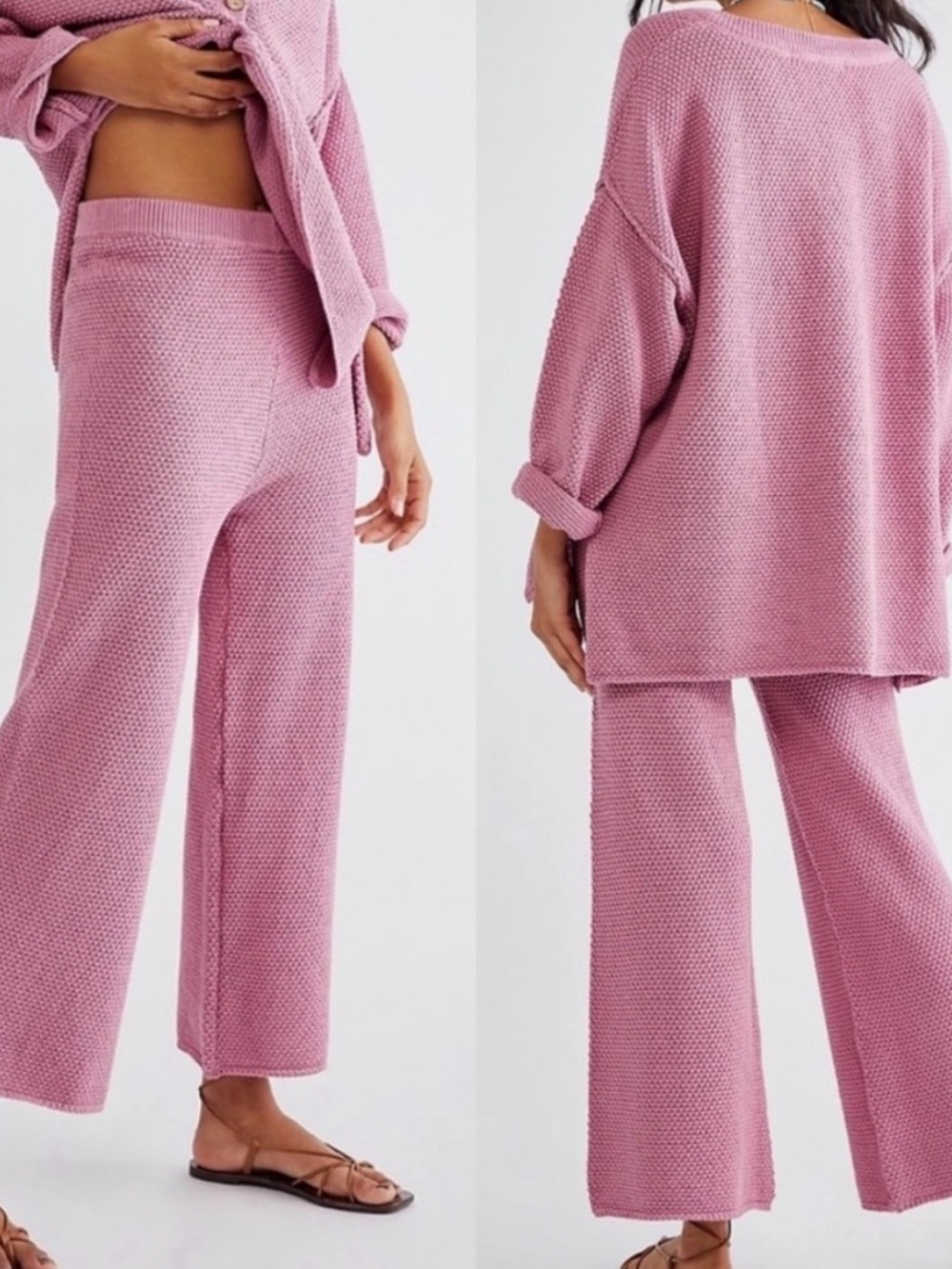 Free People Hailee Sweater Set - Rose Pink